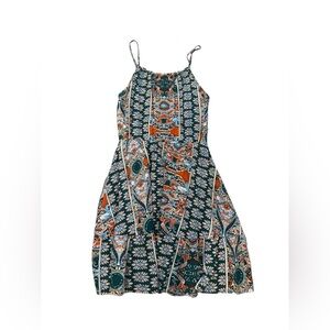 Bohemian Print Spaghetti Strap Dress